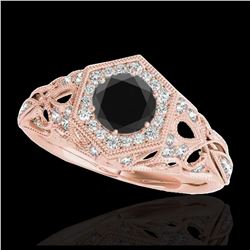 1.05 ctw VS/SI Diamond Solitaire Art Deco 3 Stone Ring 18K Yellow Gold