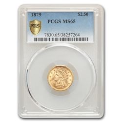 1879 $2.50 Liberty Gold Quarter Eagle MS-65 PCGS