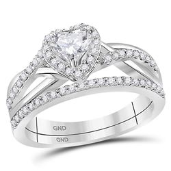 14kt Yellow Gold Round Diamond Bridal Wedding Engagement Ring Band Set 1/2 Cttw