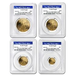 2010-W 4-Coin Proof Gold American Eagle Set PR-70 PCGS