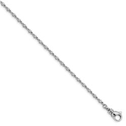 14k White Gold 2 mm Round Diamond 1ct Bracelet Mounting - 7 in.