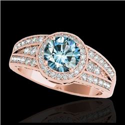 1.65 ctw VS Black Diamond Solitaire Halo Ring 10K White Gold