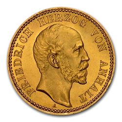 1896 German States Anhalt-Dessau Gold 10 Mark MS-65 NGC