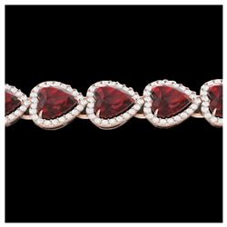 40 ctw Green Tourmaline & VS/SI Diamond Bracelet 14K White Gold