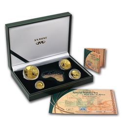 2004 South Africa 4-Coin Gold Natura Lynx Proof Set