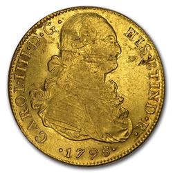 1792-1808 Peru Gold 8 Escudos Charles IV XF (Details)