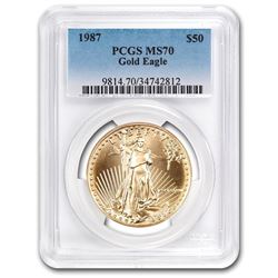 1987 1 oz Gold American Eagle MS-70 PCGS (Registry Set)