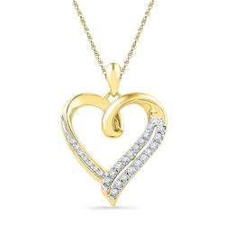 10kt White Gold Round Diamond Cradled 3-Stone Infinity Pendant 1/5 Cttw