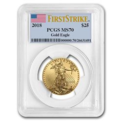 2018 1/2 oz Gold American Eagle MS-70 PCGS (FirstStrike®)