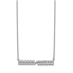 14k White Gold .492ct Diamond Bar Necklace - 18 in.