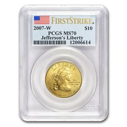 2007-W 1/2 oz Gold Jefferson's Liberty MS-70 PCGS (FirstStrike®)