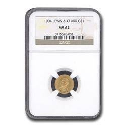 1904 Gold $1.00 Lewis & Clark MS-62 NGC
