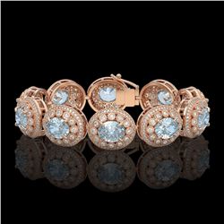 79.66 ctw London Topaz & Diamond Halo Necklace 10K Rose Gold