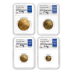 2019-W 4-Coin Proof Gold American Eagle Set PF-70 NGC