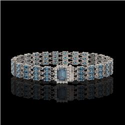 21.51 ctw Garnet & Diamond Bracelet 14K Rose Gold