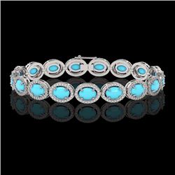 25.8 ctw Citrine & VS/SI Diamond Eternity Bracelet 10K Rose Gold