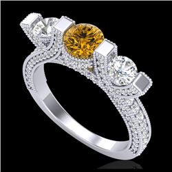 2.55 ctw H-SI/I Diamond Stud Earrings 10K Yellow Gold