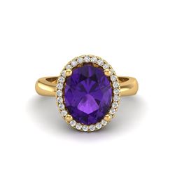 5.50 ctw Emerald & VS/SI Diamond Halo Earrings 18K Yellow Gold
