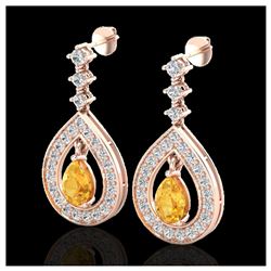 1.40 ctw VS Black Diamond Solitaire Halo Ring 10K Rose Gold