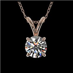 1.02 ctw VS/SI Diamond Solitaire Art Deco Necklace 18K White Gold