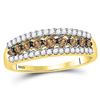 Image 1 : 10kt White Gold Round Diamond Stackable Band Ring 1/10 Cttw