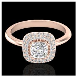 1.65 ctw SI Fancy Blue Diamond Solitaire Ring 10K Rose Gold