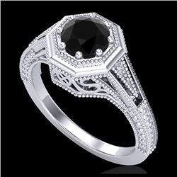 1.33 ctw VS Black Diamond Solitaire Ring 10K White Gold
