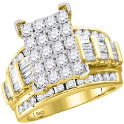 14kt Yellow Gold Princess Diamond Bridal Wedding Engagement Ring Band Set 1-1/4 Cttw