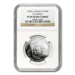 1993 Russia 1/2 oz Palladium Olympic 10 Rouble PF-69 NGC