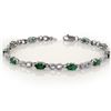 Image 1 : 0.77 ctw Emerald & Diamond Ring 18K White Gold