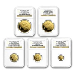 2015 GB 5-Coin Gold Sovereign Set PF-69 NGC