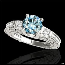1.60 ctw SI Fancy Blue Diamond Solitaire Ring 10K White Gold