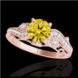 2 ctw Intense Yellow Diamond Ring 10K White Gold