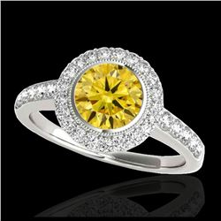 2.01 ctw SI/I Fancy Intense Yellow Diamond Ring 10K White Gold
