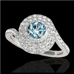 1.70 ctw SI/I Fancy Intense Yellow Diamond Ring 10K Rose Gold