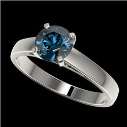 1.76 ctw SI Fancy Blue Diamond Bypass Ring 10K White Gold