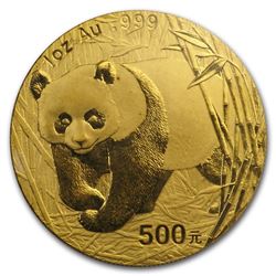 2001-D China 1 oz Gold Panda BU (Sealed)