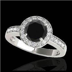 1 ctw Fancy Black Diamond Art Deco Ring 18K White Gold