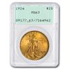 Image 1 : 1924 $20 Saint-Gaudens Gold Double Eagle MS-63 PCGS (Rattler)