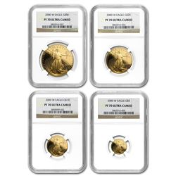 2000-W 4-Coin Proof Gold American Eagle Set PF-70 NGC