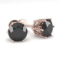 1.0 ctw VS/SI Cushion Cut Diamond Stud Earrings 18K Rose Gold