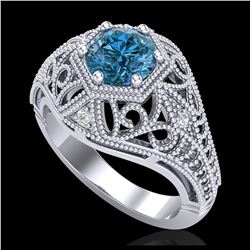 2.11 ctw VS/SI Diamond Solitaire Art Deco 3 Stone Ring 18K Rose Gold