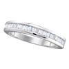 Image 1 : 10kt White Gold Round Diamond Zigzag Stackable Band Ring 1/5 Cttw