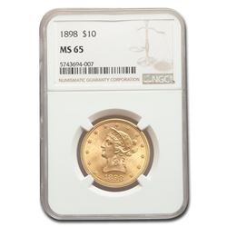 1898 $10 Liberty Gold Eagle MS-65 NGC