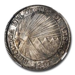 1847 Central American Republic Silver 8 Reales MS-62+ NGC
