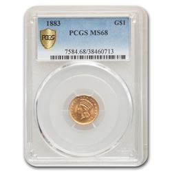 1883 $1 Indian Head Gold MS-68 PCGS