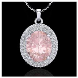10.48 ctw Tourmaline & Diamond Halo Earrings 10K Rose Gold