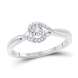 10kt White Gold Round Black Color Enhanced Diamond Square Cluster Ring 1/2 Cttw