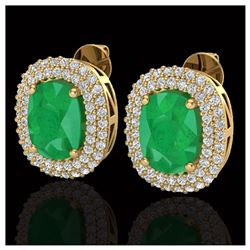 101.75 ctw Jade & Diamond Necklace 14K Yellow Gold