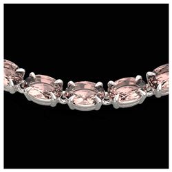 31.96 ctw Multi Color Sapphire & Diamond Necklace 10K White Gold